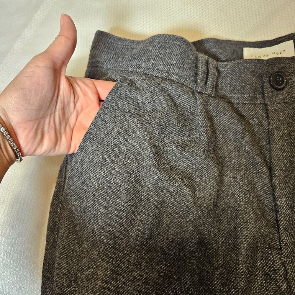 I Love Ugly Hi Stranger mens trousers gray medium wool blend - Picture 8 of 12
